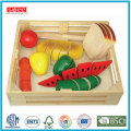wooden play food toy,wooden cutting set toy